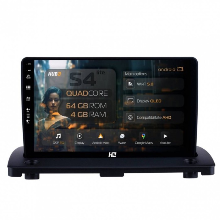 Navigatie Volvo XC90 (2002-2014) 4GB RAM Android 13 Quadcore DSP GPS Wi-FI Carplay Android Auto USB Bluetooth Waze Touchscreen 9 inch