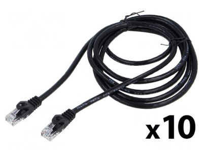 Patch cord UTP negru 3m 26AWG foto