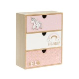 Cutie depozitare cu sertare, Decorativa Unicorn, Lemn, 21x10x27 cm, ATU-086030, Oem