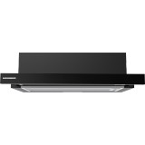 Hota telescopica Heinner HTCH-MD400GBK, 60cm,400 m3/h, 2 trepte de viteza,45w, 2 filtre aluminiu, negru+sticla