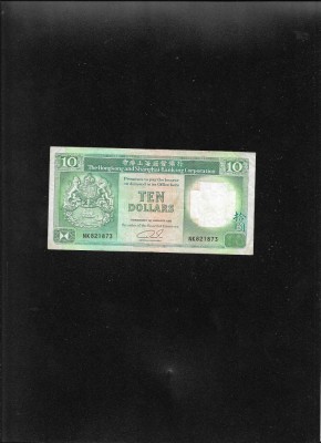 Hong Kong 10 dollars 1992 seria821873 foto
