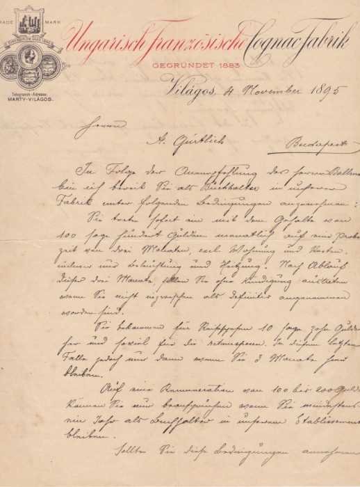 Fabrica de coniac frantuzesc Siria Marty-Vilagos 1895