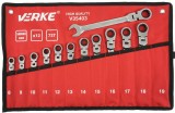 Set chei combinate cu clichet si articulatie 8-19mm 12 buc VERKE