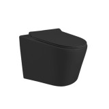 Cumpara ieftin Toaletă Ride fără ramă, montată pe perete, neagră