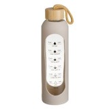 Sticlă de antrenament din sticlă cu ghid de hidratare, 700 ml, Bej, CMCLASS