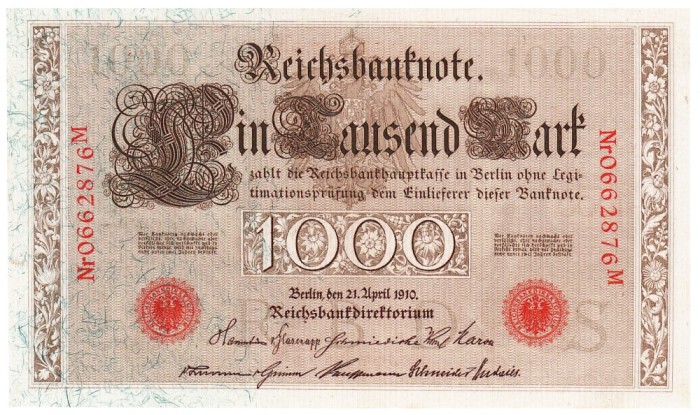 Germania 1000 1 000 Mark Marci 1910 P-44b Seria 0662876