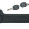 Maner usa exterior Fiat Uno (146 A/E), 1989-06.2002, cu 5 usi, negru, cu orificiu pentru insertie de blocare a usii, 764.5874/(50.005.942-?), FATA St