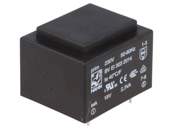 Transformator &icirc;ncapsulat 2,3VA 230VAC 18V PCB