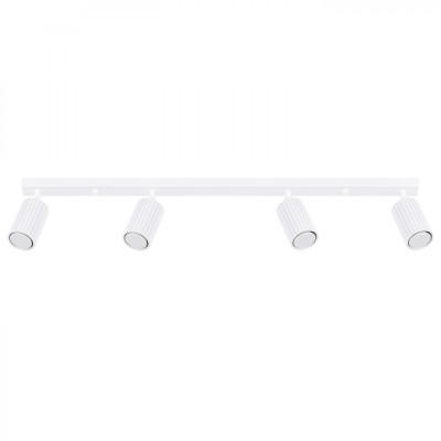 Lampă De Tavan Karbon Alb Din Aluminiu Cu 4 Becuri Tub Minimalistă De Interior. foto