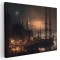 Tablou port noaptea creat prin inteligenta artificiala 1459 Tablou canvas pe panza CU RAMA 60x90 cm