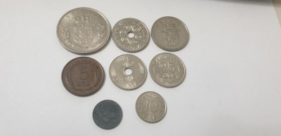 monede danemarca 8 buc. foto