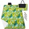 Patura pentru picnic sau plaja, cu folie izolatoare si maner, 200x200cm, model frunze, verde Household NewTrend