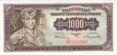Bancnota Iugoslavia 1.000 Dinari 1955 - P71b UNC ( valoare catalog $225 !!! ) foto