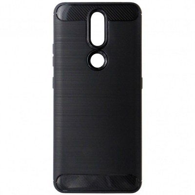 Husa tip capac spate Carbon silicon neagra pentru Nokia 2.4 foto