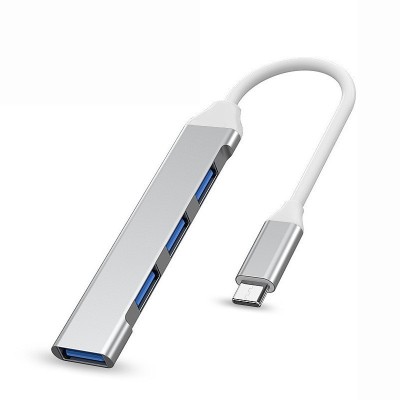 Hub USB, multiport 4 in 1, Type-c la USB 3.0/USB 2.0, Compatibil cu Macbook, Ipad si Android, IOS, Plug&amp;amp;amp;Play, Silver foto