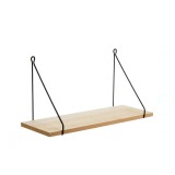 Set 3 Rafturi decorative cu tije metalice si baza din lemn (MDF) de culoare naturala