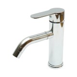 Baterie &icirc;nalta pentru lavoar baie, monocomanda, inox crom lucios