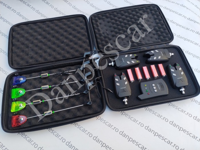 Set 4 Avertizori cu Statie Wind Blade 526 cu 4 swingeri mk2 si penare transport