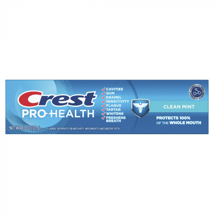 Pasta de Dinti, Crest, Pro-Health Clean Mint, cu 8 Benficii Multi-Protectie, 121gr