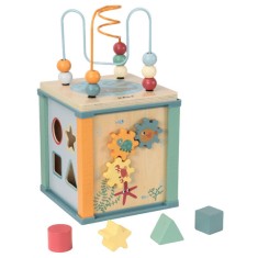 Cub educativ 5 in 1 activitati pentru copii, Ocean , 18.5 x 30.5 x18 cm, 7Toys
