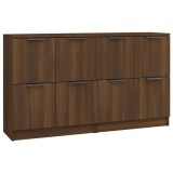 Servante, 2 piese, stejar maro, 60x30x70 cm, lemn prelucrat