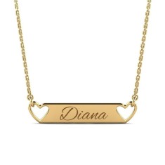 Pandativ din aur galben de 14K in forma de model plat personalizat