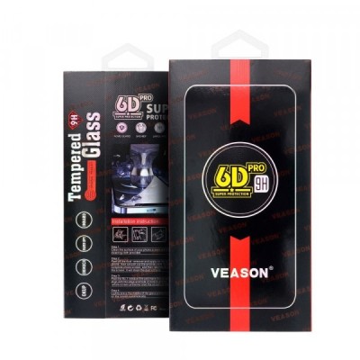 Folie de protectie Ecran Veason PRO pentru Apple iPhone SE (2022) / SE (2020) / 8 / 7, Sticla Securizata, Full Glue, 6D, Neagra foto
