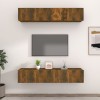 VidaXL Comode TV, 4 buc., stejar afumat, 80x30x30 cm lemn prelucrat