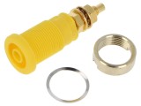 Conector banană 4mm soclu 32A 1kVDC galben aurit &icirc;nşurubare