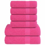 Set 12 Prosoape Baie Roz Bumbac 100% vidaXL, 50x100cm si 70x140cm, 360 g/m&sup2;, Oeko-Tex