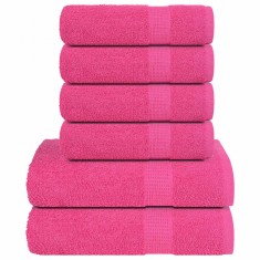 vidaXL Set prosoape 6 piese roz 360 g/m&amp;sup2; 100% bumbac foto