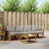 vidaXL Set de canapele de exterior 5 pcs Gri natural și deschis 3365984