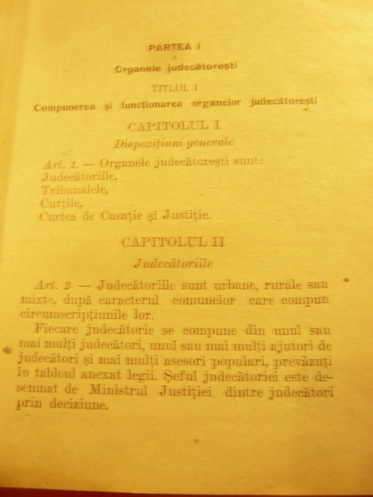 Ministerul Justitiei - Legea nr 341 pt. organizarea Judecatoreasca 1947 ,48  pag | Okazii.ro