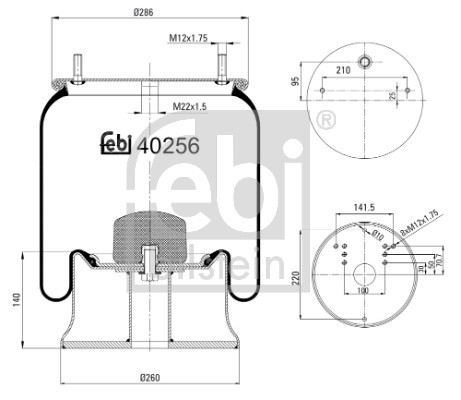 FEBI BILSTEIN 40256 Burduf, suspensie pneumatica