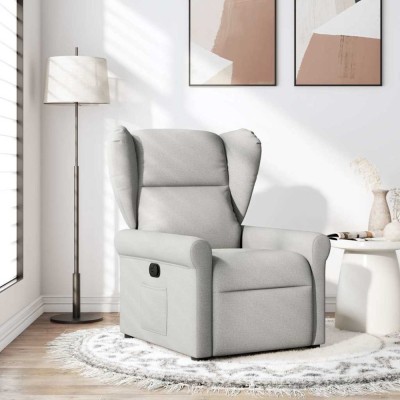 vidaXL Scaun extensibil din stofă gri nor foto