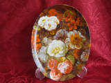 FARFURIE DECORATIVA PORTELAN LIMOGES CU DECOR FLORAL CU TRANDAFIRI 22 CM