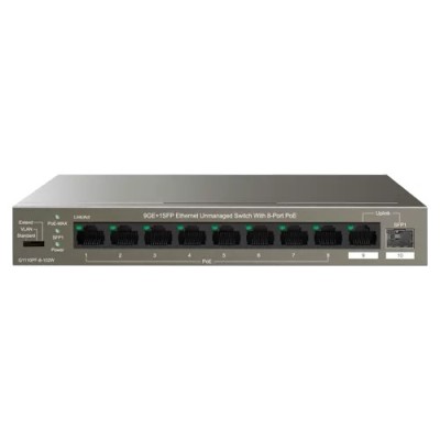 Switch 8 porturi Gigabit PoE, 1 x RJ45 Gigabit Uplink, 1 x SFP Gigabit Uplink - IP-COM G1110PF-8-102W foto