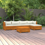 VidaXL Set mobilier grădină cu perne, 6 piese, lemn masiv acacia