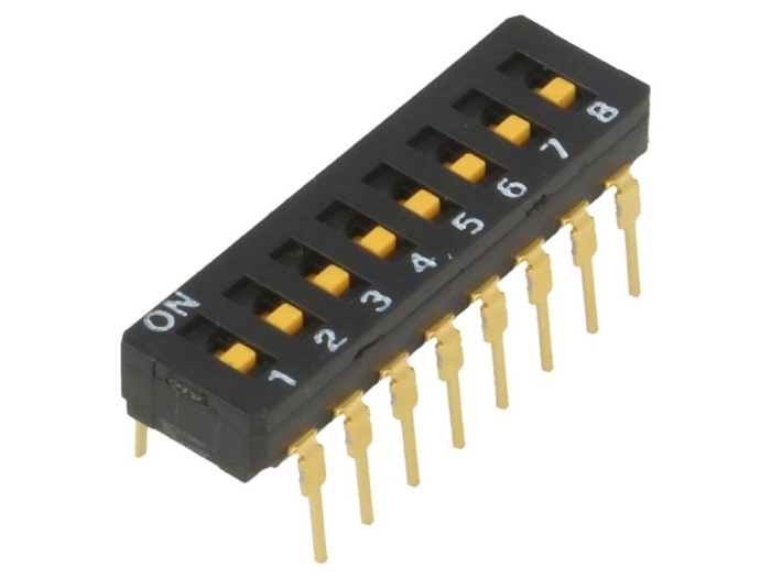 Comutator DIP-SWITCH 8 secțiuni ON-OFF