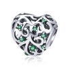 Charm Argint 925 -Inima Safir Verde -CHA1028A, Argintboutique
