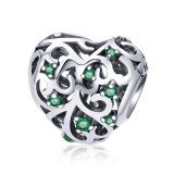 Charm Argint 925 -Inima Safir Verde -CHA1028A, Argintboutique