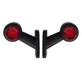 Lampa gabarit camion cu brat extra scurt 60? cu LED 12/24V Set 2buc Stg/Dr - Alb/Rosu S9914, Cridem