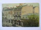 Rara! Carte postala Galati-Strada Domneasca:Hotel Bristol,circulata 1910, Printata