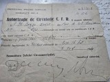 Autorizație de circulație CFR din 1944 pe numele lui Geo Bogza