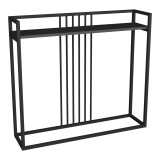 Cumpara ieftin Consola Pakoworld Convida Lemn Stejar Negru 100x25x90 cm