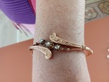 Brățară vieneză Art Nouveau cu diamante din aur de 14 Karate 585, &icirc;n jurul anului 1900