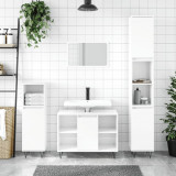 Dulap pentru baie, alb extralucios, 80x33x60 cm, lemn compozit, vidaXL