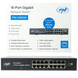 Cumpara ieftin Resigilat : Switch PNI SW016, 16 x 10/100/1000 Mbps, Gigabit, carcasa metalica, fa