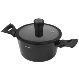 Oala cu capac, din aluminiu, invelis antiaderent negru, 28cm, 6.1l, Magnum, Florina