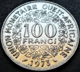 Moneda exotica 100 FRANCI - AFRICA de VEST, anul 1973 * cod 168 = excelenta